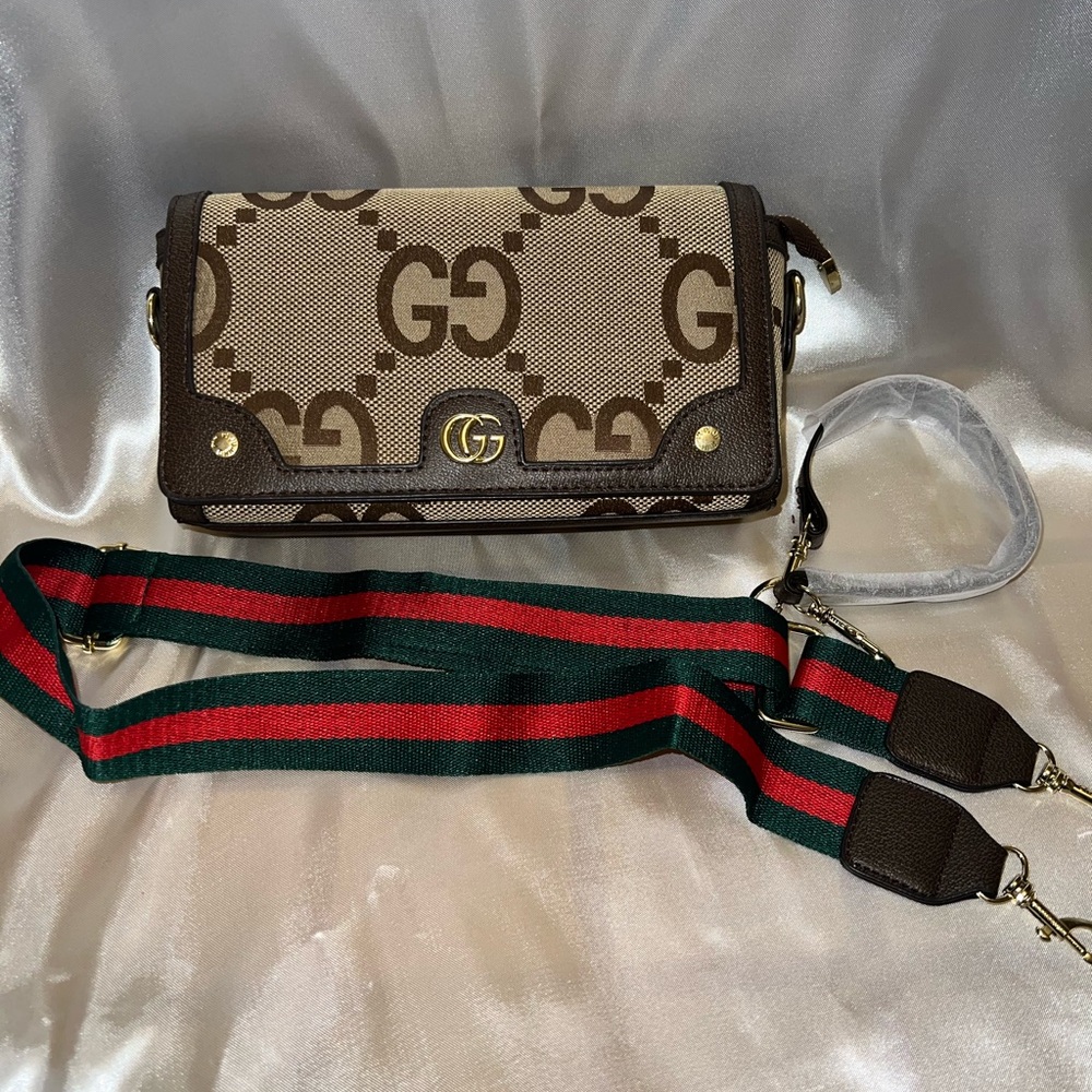 Monogram Canvas Crossbody Bag in Brown